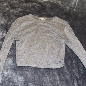 Grey long sleeve rib top. Originally from fashionnova. Size Large